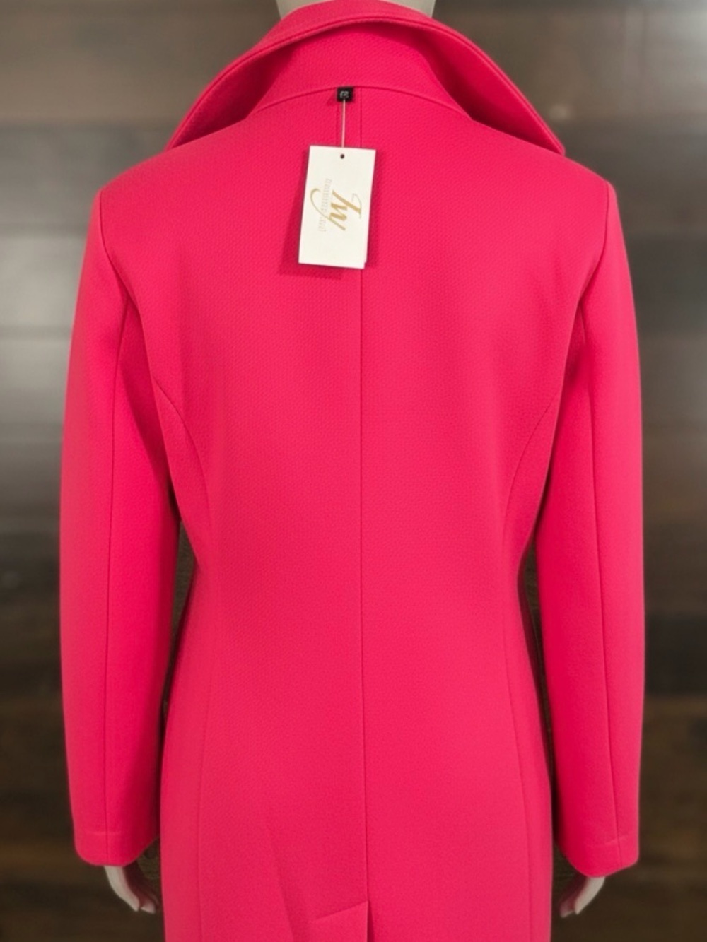 NWT Love Tree Bright Pink Trench Coat 3/4 size large brand new never worn - Picture 2 of 11
